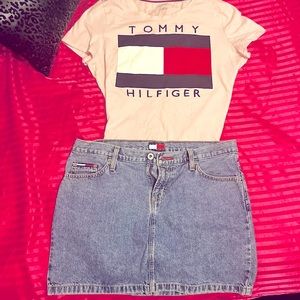 SOLD!! Vintage Tommy ™️ Hilfiger Acid Wash Mini Skirt